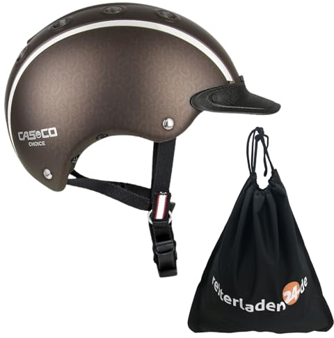 RL24 - Casco Kinder Reithelm Choice inkl. Schutzbeutel | ergonomische Reitkappe für Mädchen & Jungen | Helm zum Reiten, Fahrrad- & Skifahren | Reiterhelm in Braun Metallic | Größe S (52-56 cm)