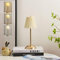 Starnearby LED Tischlampe Kabellos, Touch Dimmbar Akku Tischleuchte 3 Farbtemperatur, Vintage Plissee Metall Kleine Tischlampe für Schlafzimmer, Büro, Nachttisch (Beige + Goldbasis)