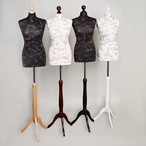 AILANT Schneiderpuppe weiblich mit Blumen (Ecru-braune Blumen/hell, M 38/40)