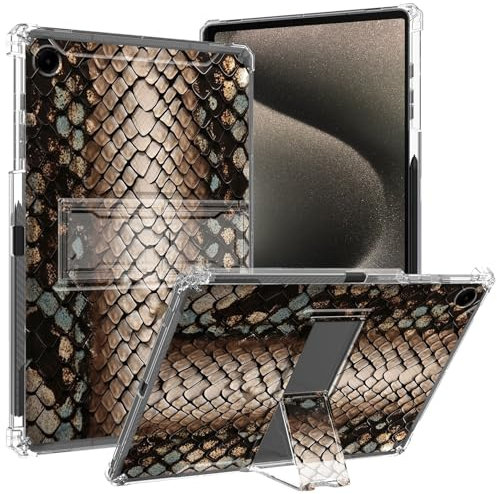 GFRGTFHYT for iPad 9th/ 8th/ 7th Generation Clear Case (2021/2020/2019) for iPad 10.2 inch with Pencil Holder & Kickstand Transparent Slim Soft TPU Shockproof Cover for iPad 10.2,Snake Skin