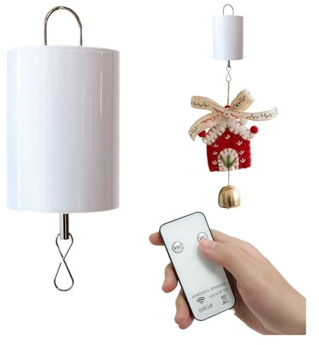 Eiryhope Discokugelmotor Windspiel Motor Batteriebetriebener Motor mit Mini-Fernbedienung Hängend für Spiegelkugel Windspiele Außendekoration Garten Dekor Weihnachten Ornament 10RPM