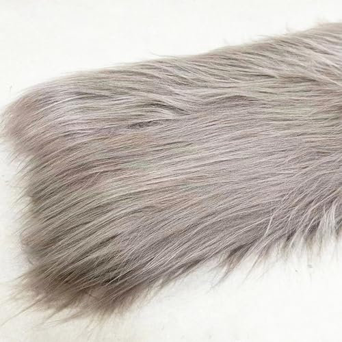 Anevous 1m x 1,8m Fell Plüsch Stoff Kunstfell Zum Basteln, Lang Pelz Fell Fluffy Stoff Meterware, Plush Precut Streifen, Plüschstoff fur DIY Nähen Kleidung Teppiche Weihnachtsdekoration,Hellbraun B