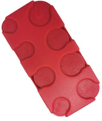 Münzen Aufbewahrung,Kleingeld Aufbewahrung, Euro Münzhalter Münzsortierer Münzsammler Münzspender Münzbox, Für Auto,Taxi,8 Fächer von 2 Euro bis 1 Cent(Rot)