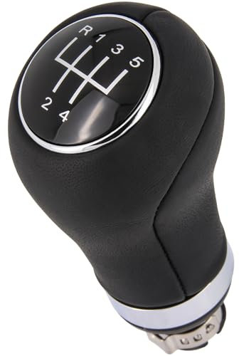 Recambo Schaltknauf 5 Gang passend für VW Polo 9N, 2001-2009, Plug & Play, Auto Schalthebel, schwarz - chrom