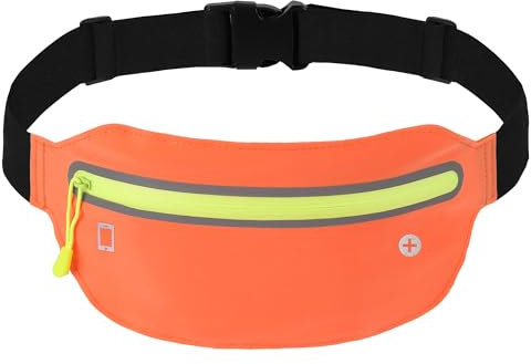 Peginmol Laufgürtel für Handy, Lauftasche Jogging wasserdichte, Hüfttasche für Running mit Reflektierende Streifen, Sportgürtel Running Belt zum Joggen, Fitness, für Fast Alle Smartphones, Orange