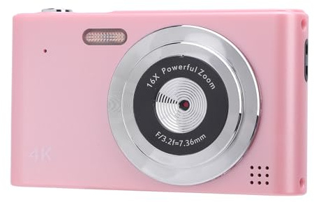 Caméra Numérique 48MP, Caméra 4K Digital Zoom 1080p avec écran et Flash 2,4 Pouces, Enregistrement Vidéo Anti-shake, Petit Appareil Photo Compact pour les Adolescents Adultes