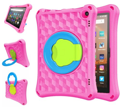 ODQQDO LM 8 (10/12/14th Gen 2020/2022/2024) with Auto Wake/Sleep, Anti-Scratch Back & Precise Cutouts for 8 Tablet 8 for Kids/Adults(Pink)
