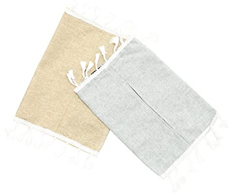 HOLIDYOYO Porta Fazzoletti Portatile in Cotone E Lino 2 Pezzi Per Ufficio