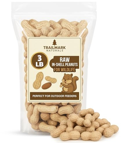 Trailmark Naturals - 3 LB - Raw Peanuts For Squirrels, Raw In Shell Peanuts For Birds and Wildlife- Squirrel Food, Wild Bird Seed - Grown in The USA