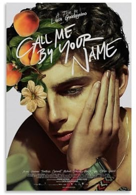 JDHUOXIAO Wandposter Call Me By Your Name, ästhetisches Cover-Poster, Designgemälde für Wohnzimmer, Schlafzimmer, 20 x 30 cm, ungerahmter Stil