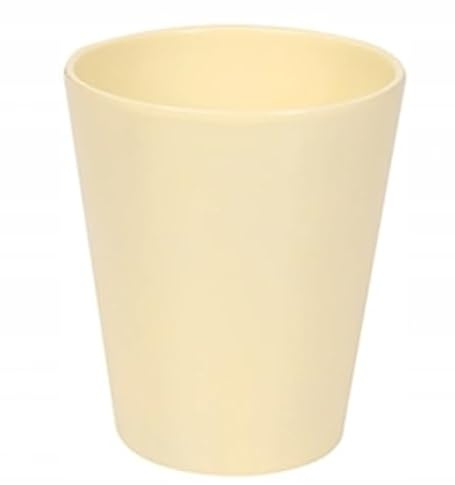DomoDomo Runder Keramik-Blumentopf Cremefarben 15cm, Dickwandig, Klassisch, Ideal für Orchideen
