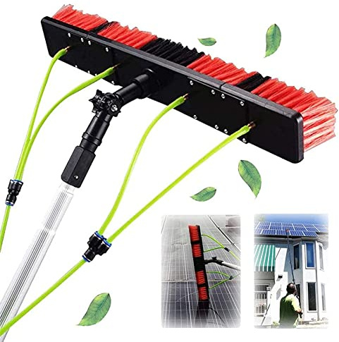3-12m Window Cleaning Pole, Water Fed Telescopic Brush, Window Cleaner Kit, Extendable Solar Panel Washing Equipment Cleaning Conservatory Roof,30cm brush head,4m/13.1ft