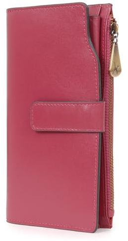 Catwalk Collection Handbags - Ladies Large Leather Purse - Women's 20 Credit Card Wallet with Phone & Coin Pocket - RFID - Stella - Pink