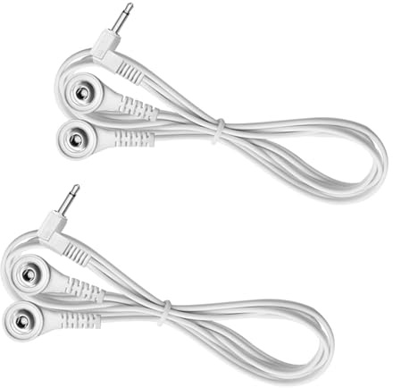 Zuoeay Packung Mit 2 TENS Kabeln Drahtabschirmung 2 5 Mm 3. Stecker Zum Doppeln 3. Schnappelektroden Für EMS Massagegeräte Und Muskelstimulatoren Reha Therapien Elektrodenkabel