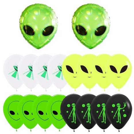 RELKLYU 22 Stück Ballons, Alien-Förmiges Zubehör, Dekoration Der Umgebungsatmosphäre, Foto-Requisiten, Einfach Zu Bedienen.