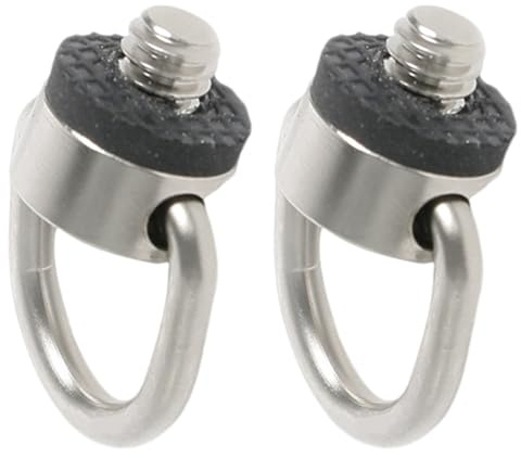 Silver D Rings Camera Screws 1/4 20 with Rubber Pad for Secure Attachment to Tripods and Straps Camera D Rings Screw