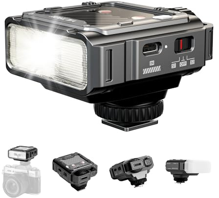 VILTROX Spark Z3 TTL Camera Flash Speedlite for Fujifilm, GN16 6500K Mini On-Camera Flash with 26Ws Output, 7 Power Levels, 650 Full-Power Flashes, 1s Recycle, 1800mAh Li-ion Battery, Softbox (Gray)