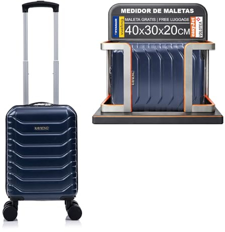 RAYKONG Kabinenkoffer ABS 40 x 30 x 20 (24 l) | maximale Kapazität | Handgepäck mit abnehmbaren Rädern für Ryanair | Vueling | EasyJet, Marineblau, Cabina(40x30x20cm), Kabinenkoffer, 40 x 30 x 20 cm