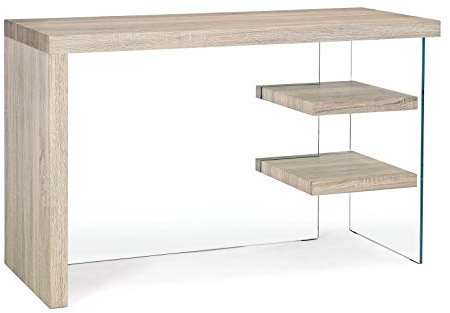 Bureau Bilbao en bois et verre trempé 120x50x76h cm