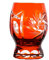 CRISTALICA Wodkaglas Schnapsglas Stamper Likör geschliffen Orange Kristallglas 45 ml