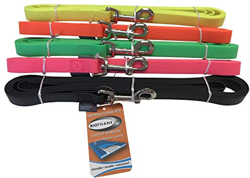 BioThane® Schleppleine genäht, 3m/19mm, mit Handschlaufe, Neonorange