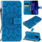 CHcase Cover per Xiaomi Redmi 9 Custodia Portafoglio a Libro in Pelle Flip Cover con Porta Carte, Chiusura Magnetica Case Antiurto Bumper Fiore Girasole per Xiaomi Redmi 9 - Blu