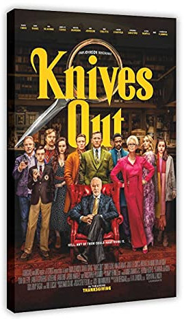 Filmposter Knives Out 1, Leinwand-Poster, Schlafzimmer, Dekoration, Sport, Landschaft, Büro, Raumdekoration, Geschenk, 40 x 60 cm, Rahmen: