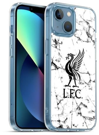 Head Case Designs Offizielle Liverpool Football Club Liver Bird Schwarz Marmor Soft Gel Handyhülle Hülle kompatibel mit Apple iPhone 13 Mini