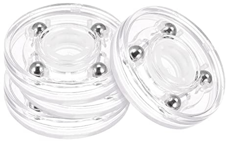 sourcing map 2inch Rotating Swivel Stand with Steel Ball Bearings Lazy Susan Base Turntable for Kitchen Corner Cabinets, Clear Pack of 4