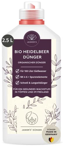 JASKER'S Bio Heidelbeer-Dünger flüssig 2.5 L - 100% Tierfreundlich & Bio Obstdünger - Beerendünger flüssig mit viel Kalium - Flüssigdünger für Heidelbeeren & Blaubeeren