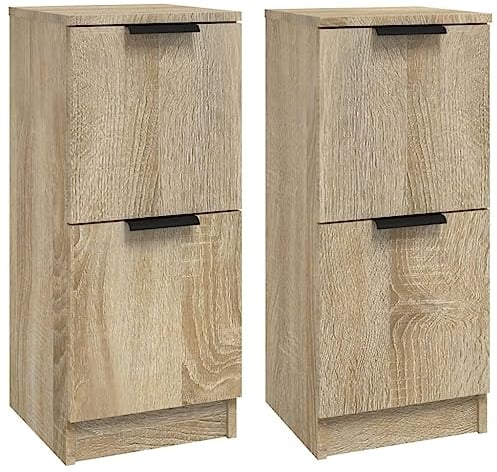 vidaXL 2X Sideboard Kommode Anrichte Schrank Beistellschrank Mehrzweckschrank Standschrank Flurschrank Sonoma-Eiche 30x30x70cm Holzwerkstoff