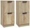vidaXL 2X Sideboard Kommode Anrichte Schrank Beistellschrank Mehrzweckschrank Standschrank Flurschrank Sonoma-Eiche 30x30x70cm Holzwerkstoff