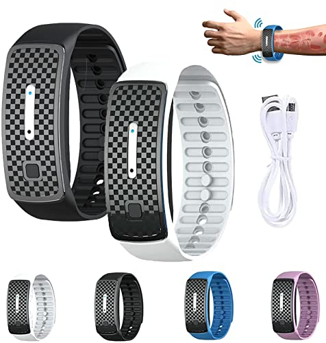 2 Stück Matteo Ultraschall-Körperform-Armband, UltraSonic LymphDrainage Slimfit-Armband, Magnetarmband für alle Männer und Frauen (Weiß+Schwarz)
