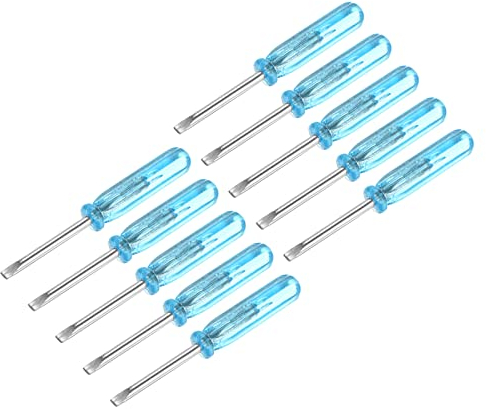 sourcing map Mini Fendue Tournevis, 2.0mm Plat Tête 45mm Longueur pour Petit Appareils électroménagers Réparation, 10 Pcs