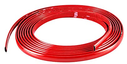 Chrom Auto Zierleiste Trim,Auto Zierleiste Stoßstange Schutzleiste Universal Selbstklebend Auto Dekorleiste Chromleisten Antikollisions PVC Autofenster für Autotür Fenster Kantenschutz,Rot,6mm x 3m