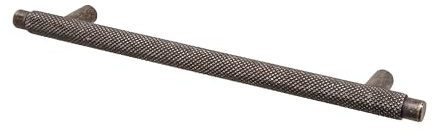 Decoranddecor Aurelia - Round Knurled Cupboard Handles | T-Bar Cabinet Handles | Kitchen Cupboard Pulls | Furniture Knobs - Antique Brass - 128mm Hole Centre Distance