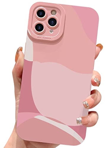 ECZOIL Compatible with iPhone 11 Pro Max Case 6.5 Inch,cute painted art lens protective slim soft phone case for iPhone 11 Pro Max for women girl-Pink