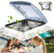 Wohnmobil-dachventilator, 12 V Duschdachlukenventilator, 36 X 36 Cm/40 X 40 Cm Abluftventilator Mit Led-licht Und 3-stufen-ventilator, Zwei-wege-luftstrom, Für Wohnwagen-dachfensterlüfter,360mm