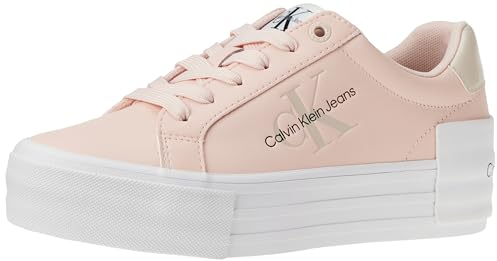 Calvin Klein Bold Vulc Flatf Low Lace LTH ML Yw0yw01294 Baskets vulcanisées pour Femme, Pink Peach Blush Coquille d'œuf, 40 EU