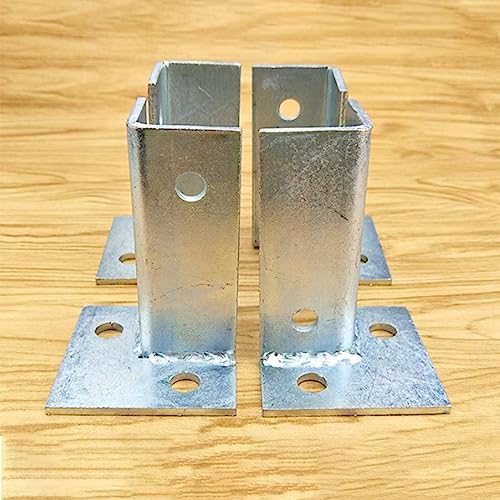 Supporto per palo, Base per Pali Staffa Per Palo Di Ringhiera Con Montaggio A Terra, Ancoraggio Per Pali In Cemento Per Terrazze In Legno, Pergole, Patio E Piscine, In Acciaio Inox ( Color : 4 piece ,