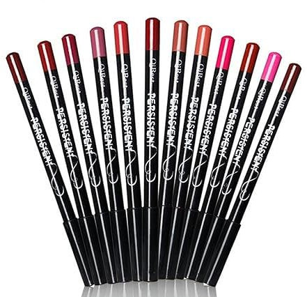 12 Pièces Ensemble De Crayons À Lèvres Mat, Longue Durée Imperméable Lisse Ensemble De Crayons De Maquillage Professionnel Pour Les Femmes