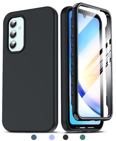 LeYi Cover per Samsung A34 5G Custodia con Protezione Schermo Integrata, 360 Gradi Protezione Completa Protettiva Custodie Bumper Rugged Cellulare Case per Samsung Galaxy A 34, Nero