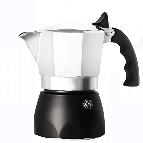 OQHAIR Moka Pot Moka in Acciaio Inossidabile Caffettiera Manico Antiscottatura Caffettiera Piano Cottura Caffettiere (Colore : Argento, Dimensioni : 6 Cup) (Silver 2 Cup)