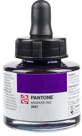 Talens | Pantone Marker-Tinte 30 ml 2597 | Flüssige Tinte + Marker-Nachfüllung | Wasserbasierte, pigmentierte Tinte in 108 Pantone-Farben