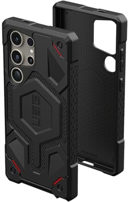 URBAN ARMOR GEAR UAG Designed for Samsung Galaxy S24 Ultra Case 6.8 Monarch Pro Kevlar Black, Magnetic Charging Rugged Military Drop-Proof Impact Resistant Non-Slip Protective Cover