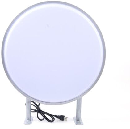 20 zoll LED Leuchtkasten Rund Doppelseitiges Beleuchtetes Werbeschild Wandmontage Werbetafel Acryl Für Imbissbuden Cafés Kneipen Schönheitssalons Restaurants weiß