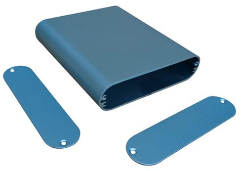 Aluminium-Projektbox Elektronik, Elektronikgehäuse Anschlussdose, DIY Kühlbox PCB-Board-Gehäuse, 26x108x120mm, Blau