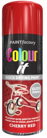 AlezyB 1x Cherry Red All Purpose Spray Paint 400ml Professional Quality and Fantastic Finish, Interior, Exterior, Household Multipurpose Spray for Metal | Plastic | Wood | Glass