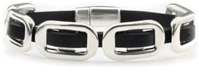 QOSS Armband ELLEN schwarz silber Größe L