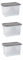 Strata 3 x 65 Litres Curve Plastic Stackable Storage Box & Lid with clip-on lids, 3 Pack, Multi storage box for home and office storage solution Clear Box, Grey Lid, (37cm H x 40cm W x 60cm D)